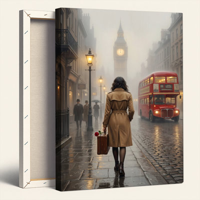 London Fog Canvas Wall Art Oil Painting Print Set Of 1