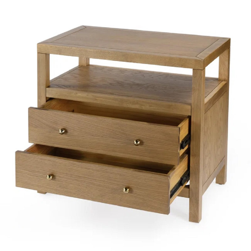 Celine 28" 2-Drawer Nightstand, Natural