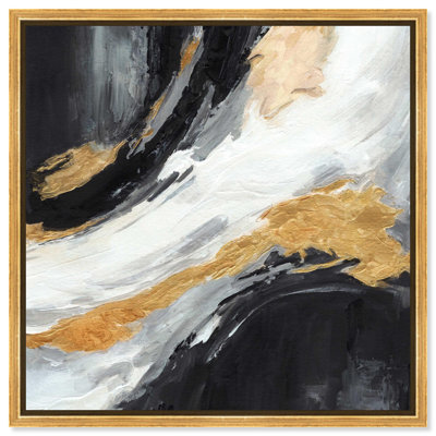Golden Flow - Impression sur toile Ira Comleva, style bohème, par Art Remedy, cadre doré, 50 x 50 cm