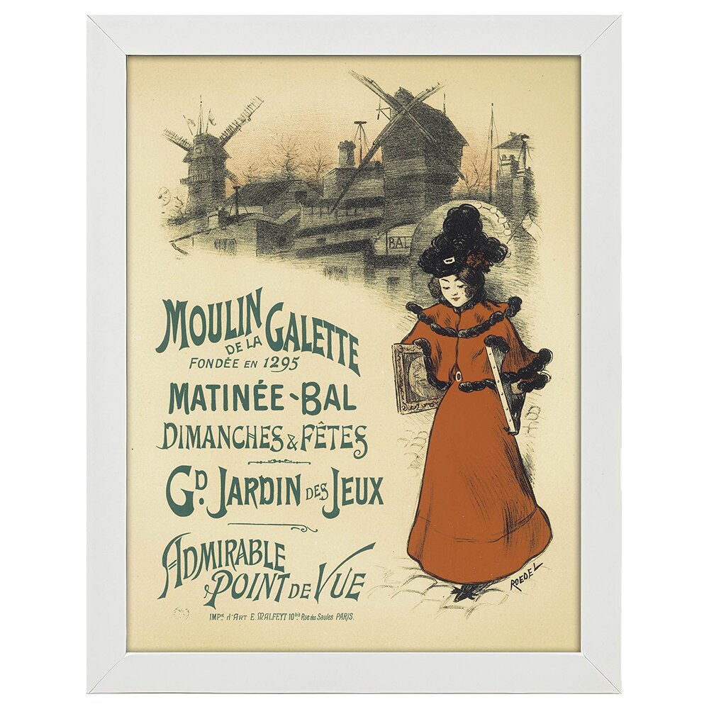 Leinwandbild Vintage Artistic Poster Moulin De La Galette