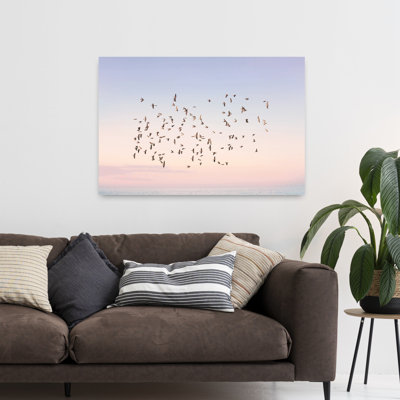 Art contemporain, paysage contemporain abstrait, oiseau