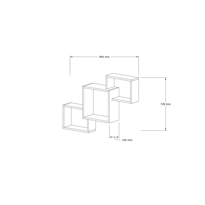 Tablette décorative 6 pièces, Blanc