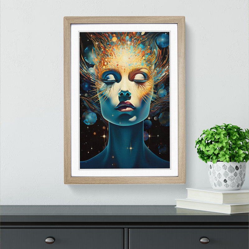 Galaxy Art Deco - Framed Print, Oak Framed, 34cm H x 25cm W