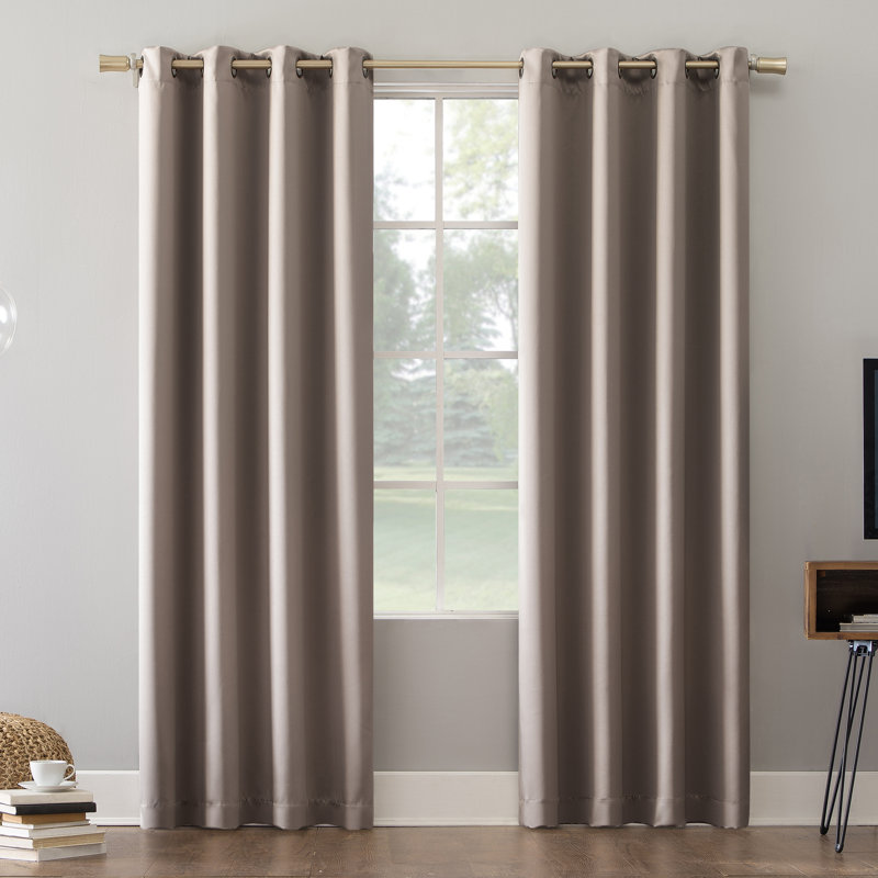 Oslo 84" Gray Blackout Grommet Curtain Panel