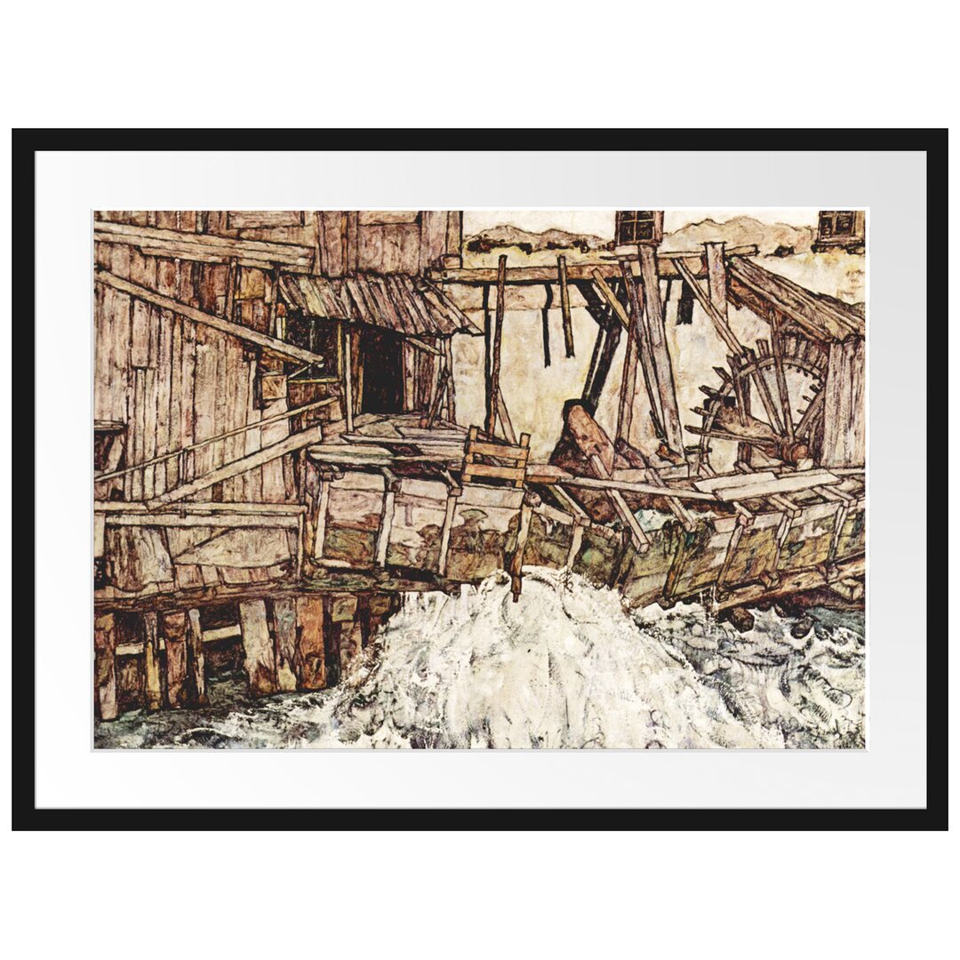 Gerahmter Kunstdruck Old Mill von Egon Schiele