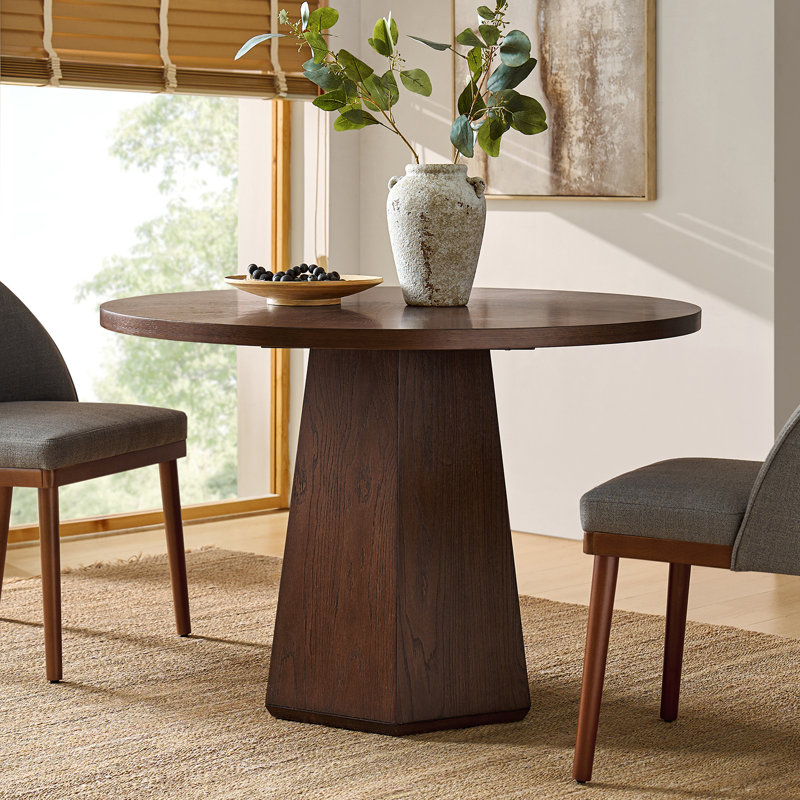 Stuart Mid-Century Modern 45" Round Dining Table, Walnut