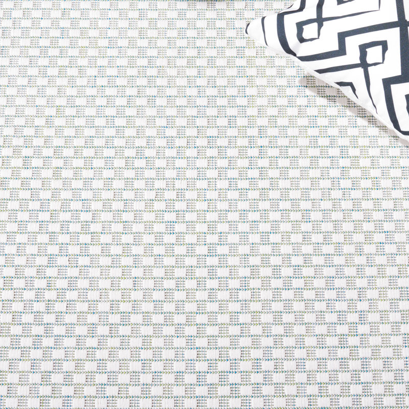 Tapis tissé à la machine Chapa, Ivory/Green, Rond 4 pi