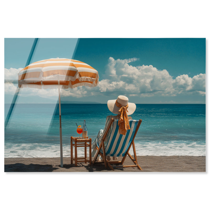Décoration murale bord de mer à jour plage «Beach Day Relaxation» par Notoriart, cadre blond, 30 x 20, H 21 po x l 31 po