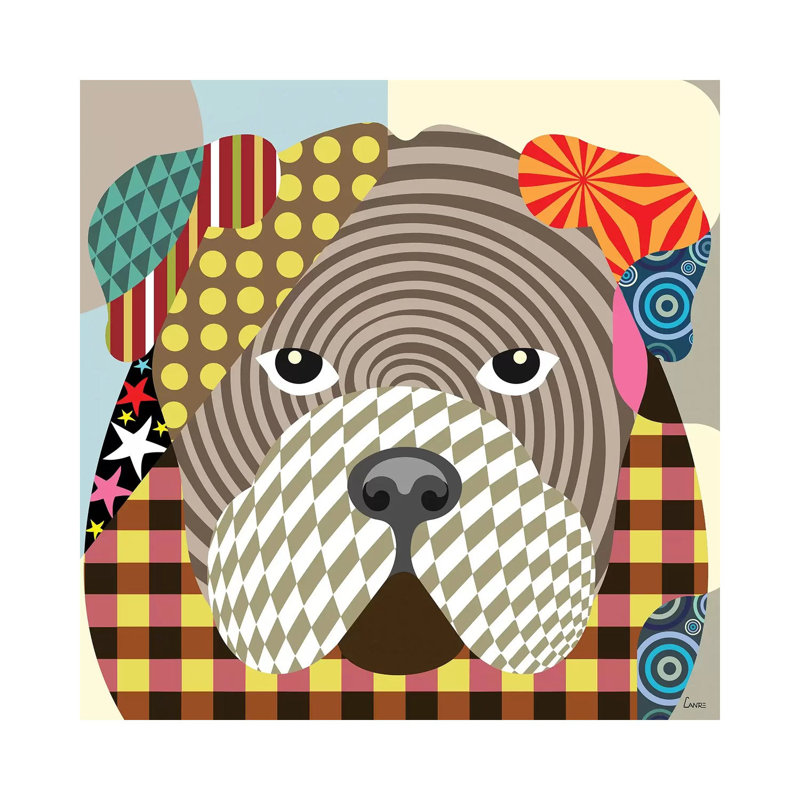 English Bulldog by Lanre Studio - Wrapped Canvas Gallery-Wrapped Canvas Giclée, 30.48 cm H x 30.48 cm W