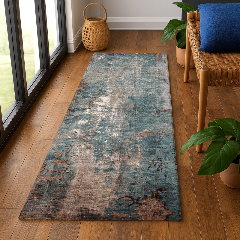 Premium Machine Washable Medena AMF1870 Abstract Rug, Runner 2'3" x 7'6"