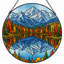 Panneau de vitrail 12 "H Mountain Reflection-328225459