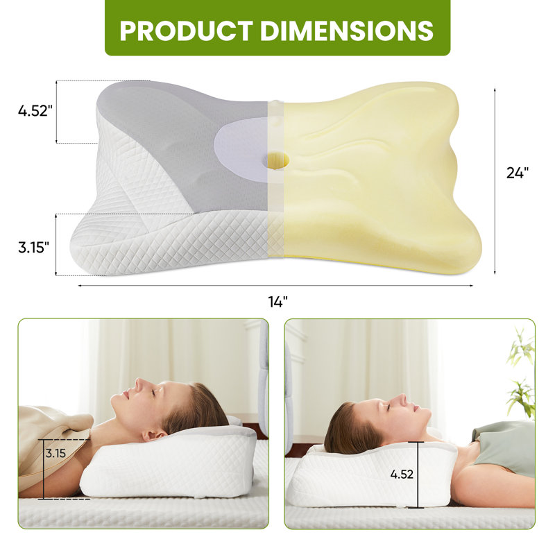 Drogo Memory Foam Firm Cooling Pillow, Gray