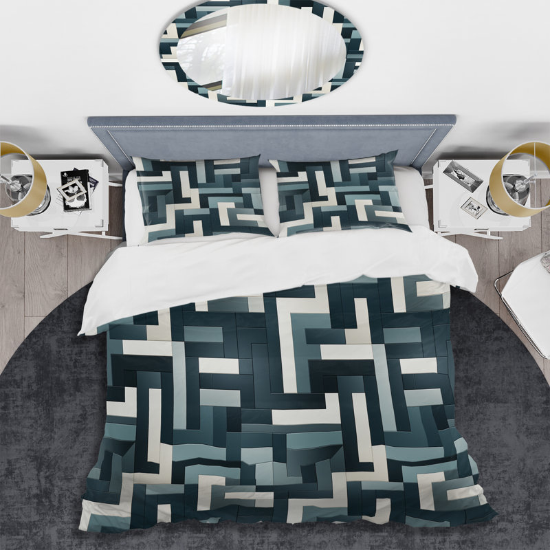 Ensemble de housse de couette géométrique Amrou Essence II II - Microfibre polyester