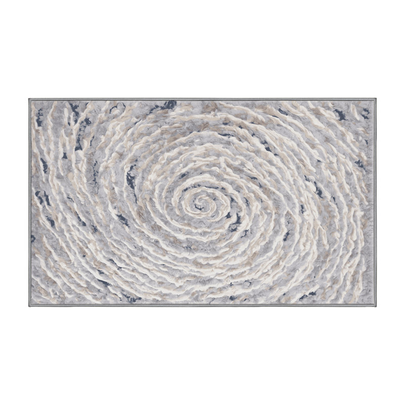 Tapis gris lavable à la machine, Rectangle 2 pi x 3 pi