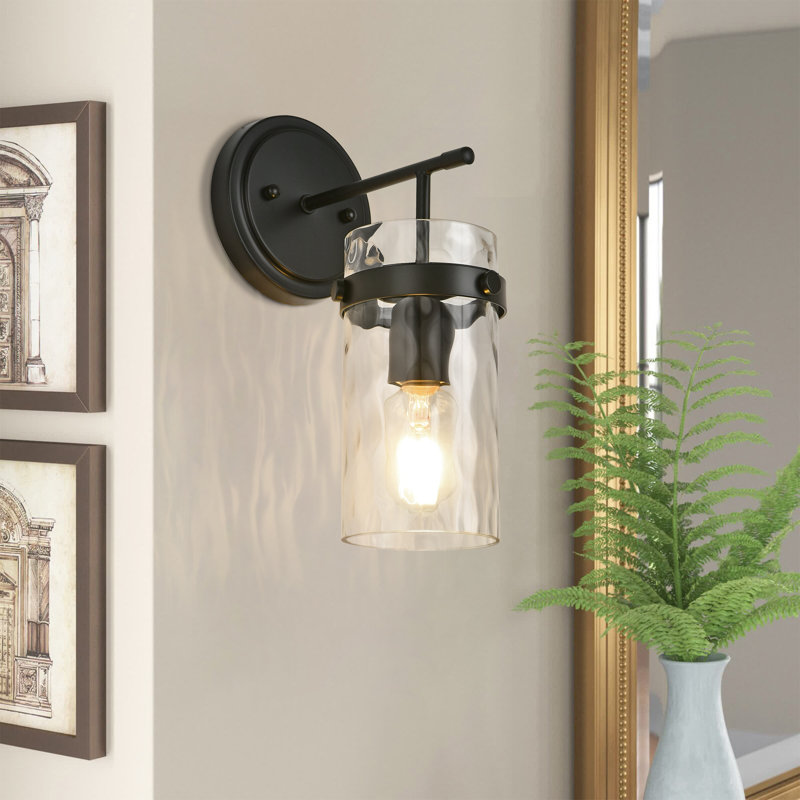 Applique murale 1 lumière pour salle de bain Levona, Noir