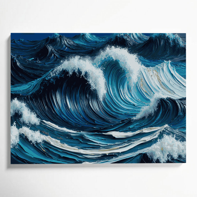 Art mural sur toile bleu, H 12 po x l 18 po