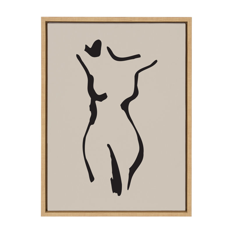 «Minimalist Neutral Line Art Dessin Body» par The Creative Bunch Studio, reproduction d'art sur toile encadrée