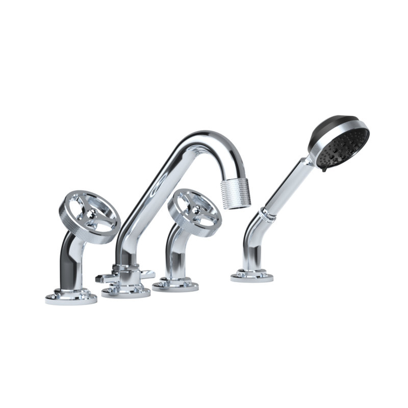 Argonaut Deck Mount Tub Filler w/ Hand Shower, Chrome