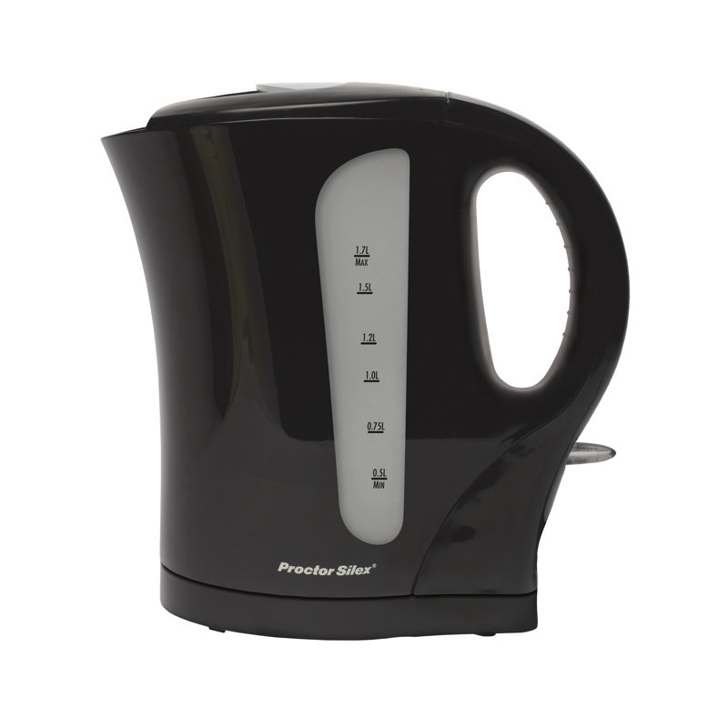 Proctor-Silex 1.7 Qt. Cordless Plastic Electric Tea Kettle, Black