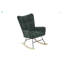 Chaise berçante, chaise de lecture avec pieds en bois massif et tissu en peluche