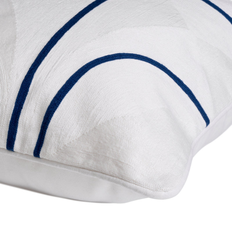 Housse et insert de coussin carré en rayonne / viscose Sabrosa, Abstrait bleu / blanc