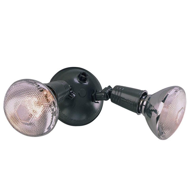 Metal Double Lamp Floodlight in Bronze