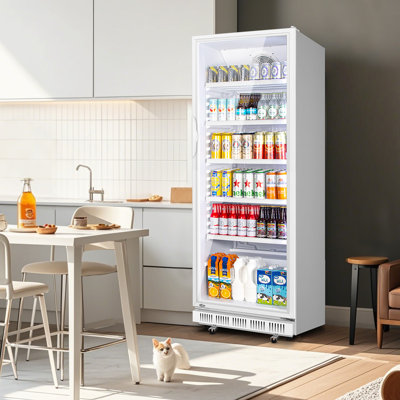 12.71 Cu Ft Commercial Refrigerator With Glass Door Display Beverage Fridge
