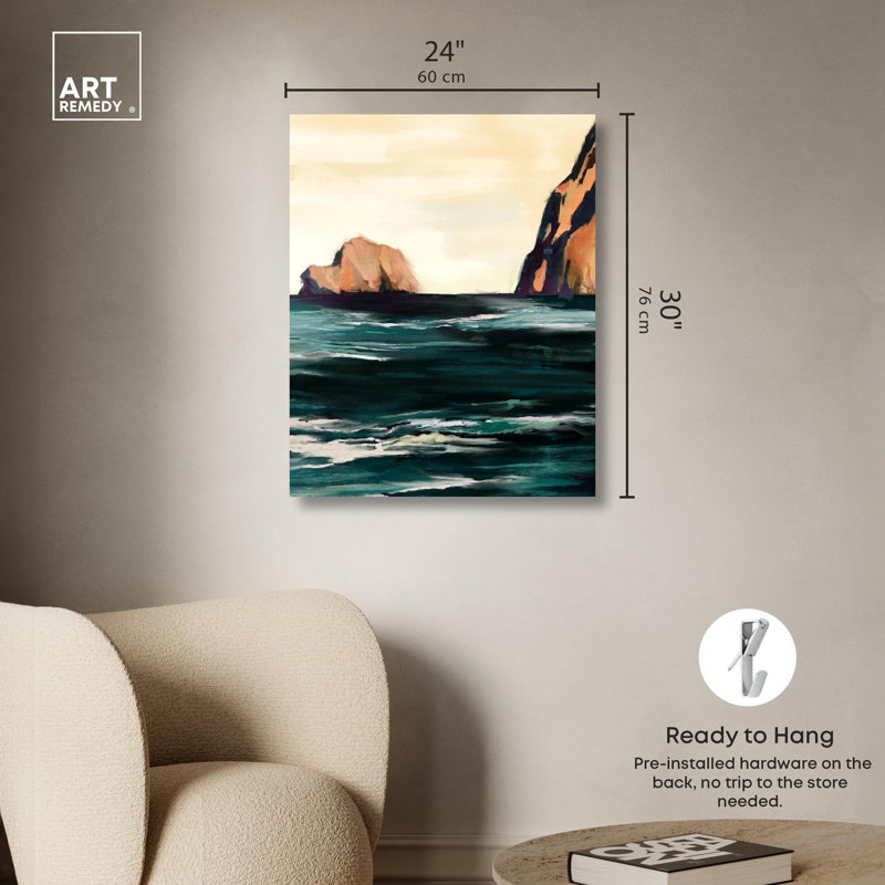 Art mural Rockside View, H 30 po x l 24 po, Toile tendue