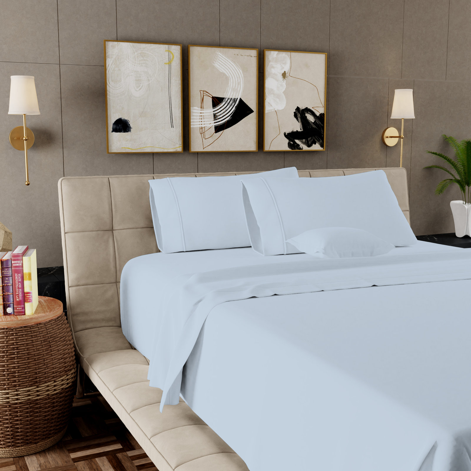 Egyptian Cotton Sheet Set - Sleep by Wayfair™, King, Light Blue