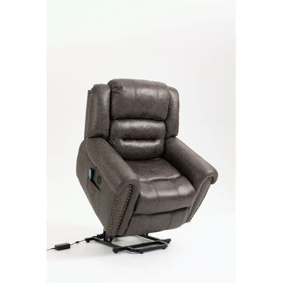 Owosso Faux Leather Power Reclining Home Theater Seat