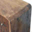 Commode striée à 3 tiroirs en bois massif miel et caramel