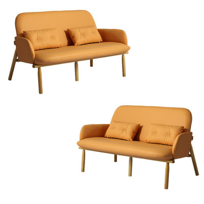 Simple Light Luxury Cafe Bench Faux Leather Upholstered Bench