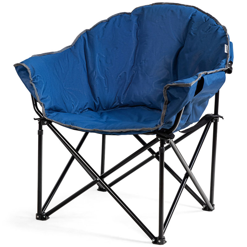 Chaise de camping pliante Iyauna, Bleu marine