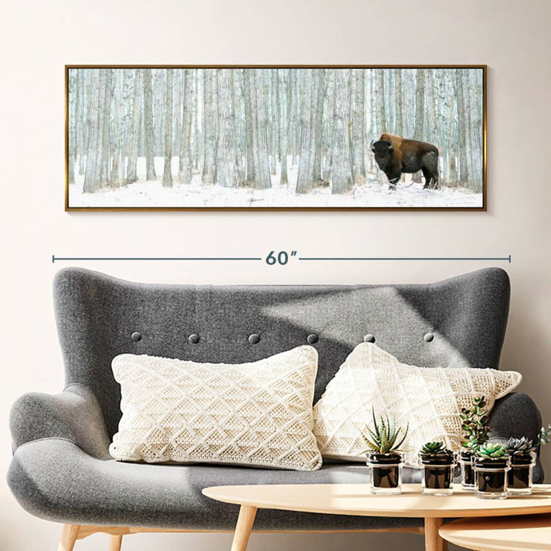 Alberta Winter, Cadre flottant doré, 49 po x 17 po