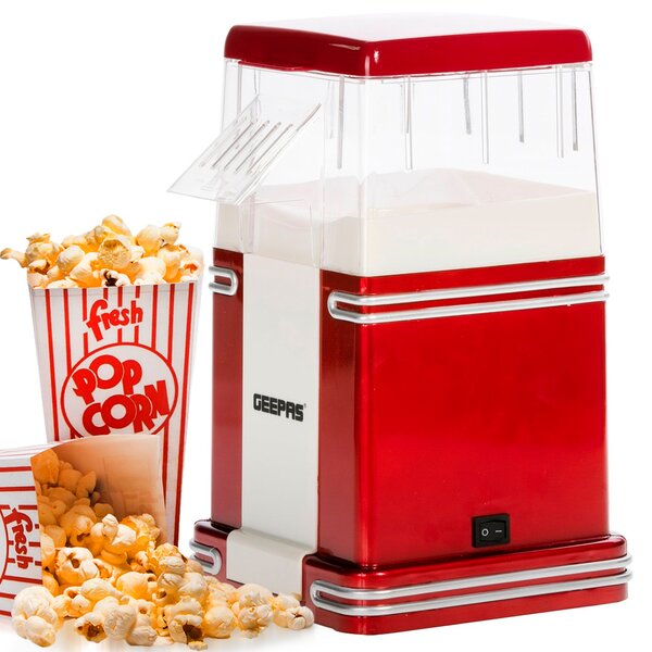 Fat-Free Hot Air Carnival Popcorn Maker Popper Machine Retro 30's Style  Healthy