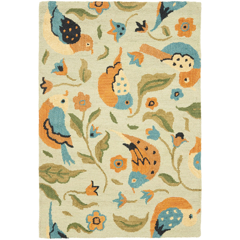 Tapis floral en laine crocheté à la main Alston, Rectangle 3 pi x 5 pi