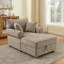 Chaise longue rembourrée en chenille avec rangement-110848827