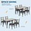 Ensemble table et chaises de cuisine en bois pour 4 personnes, table à manger avec 4 chaises rembourrées pour petite cuisine ou salle à manger, gris-466635938-466636125