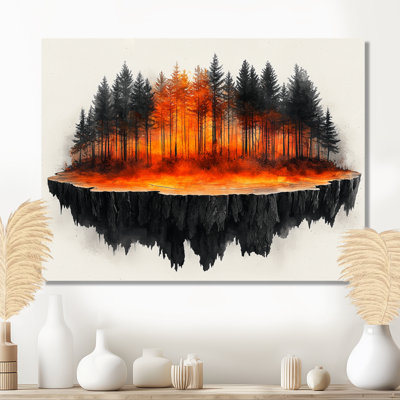 Automne, forêt sur bois, diapositive Harmony III - forêt, art mural en métal, reproduction d'art traditionnelle en métal