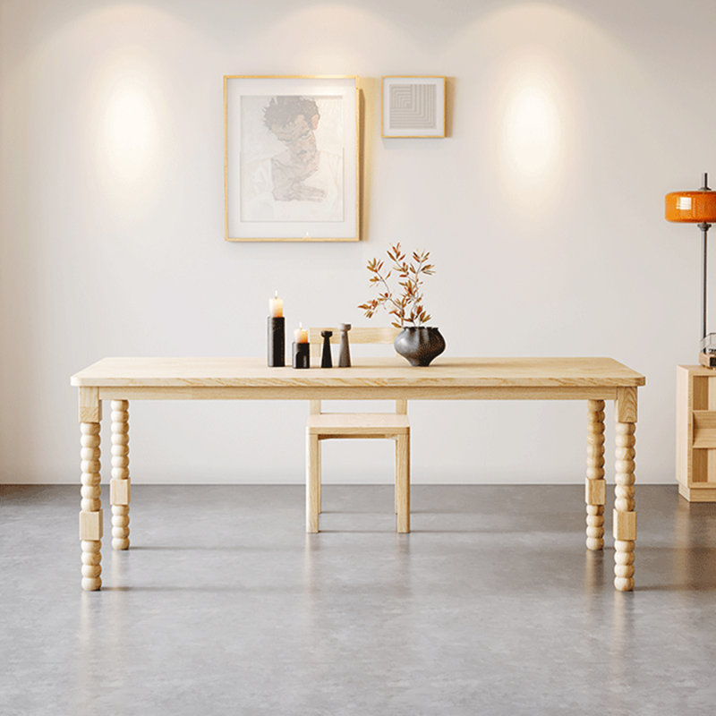 Table de salle à manger de style français pour petits appartements rétro, H 29,52 po x L 78,74 po x l 31,49 po, Brun