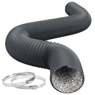 iPower Flexible Ducting with 2 Clamps Included 4 Layer Protection Dryer Vent Hose for HVAC Heating Cooling Ventilation and Exhaust