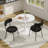3 Piece Dining Room Round Table and Teddy Chairs Set-679604075-679603860