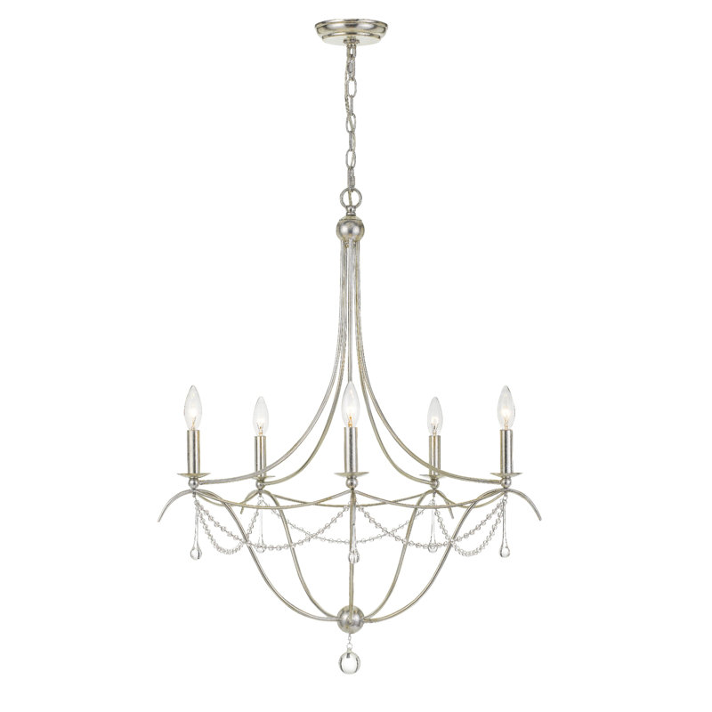 Braden 3 - Light Empire Chandelier, Antique Silver, 106.5 " H x 27.5" W, 5