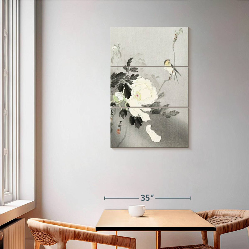 Brampt Swallow With Peony, 57" H x 36" W