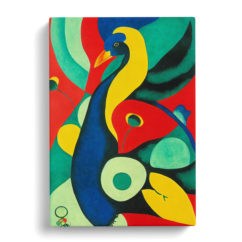 Peacock Abstract - Wrapped Canvas, 60cm H x 40cm W