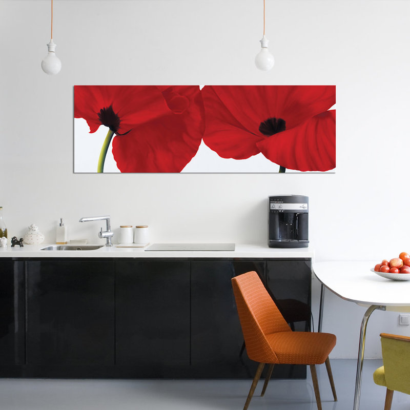 «Red II (Poppies)» par Yvonne Poelstra-Holzhaus, impression sur toile, H 16 po x l 48 po x P 1,5 po, Toile tendue
