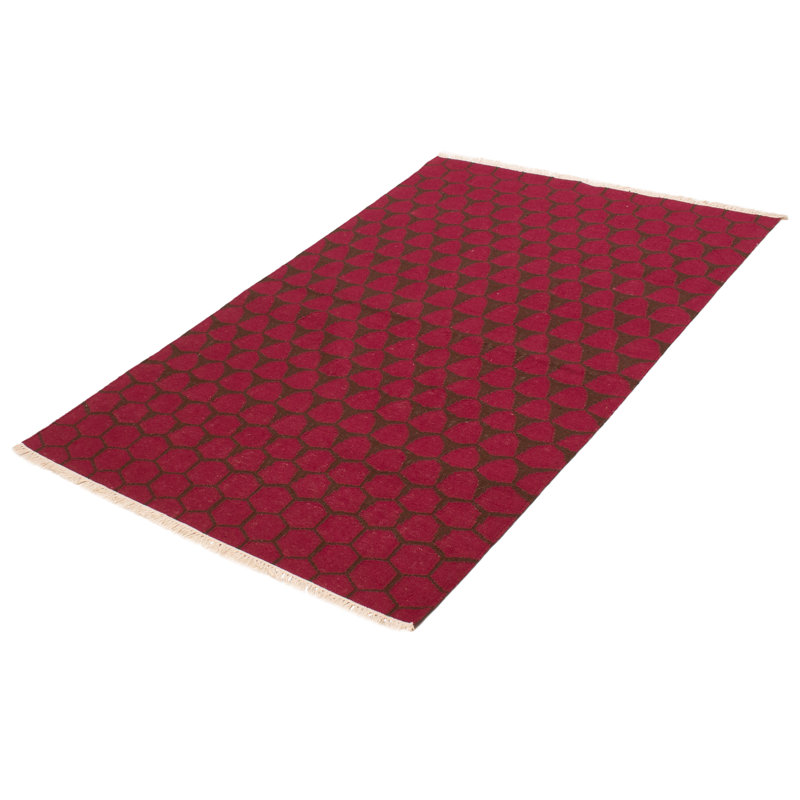 Tapis bordeaux en laine nouvel âge unique 5 pi 2 po x 8 pi