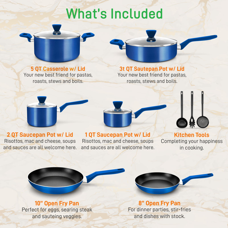 13 - Piece Non-Stick Aluminum Cookware Set