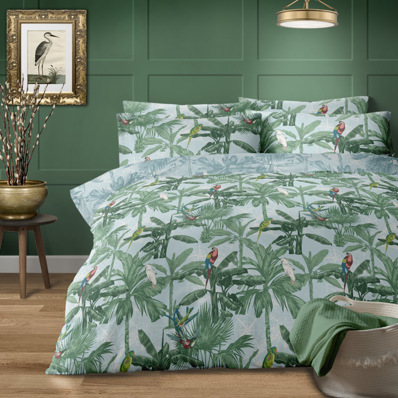 Shartlesville Polyester Floral Duvet Cover Set with Pillowcases, Super King - 2 Standard Pillowcases