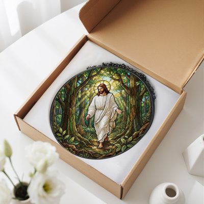 Panneau de vitrail de fenêtre Jésus